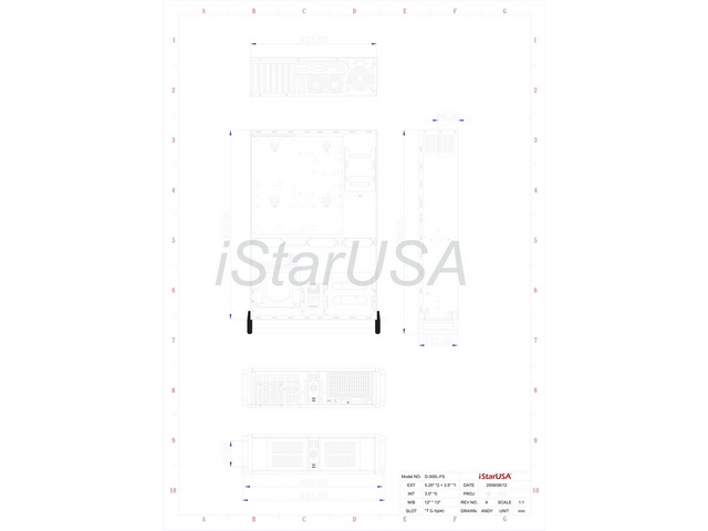 iStarUSA D-300L-FS 3U High Performance Rackmount Chassis with Front-mounted ATX Power Supply — view 5